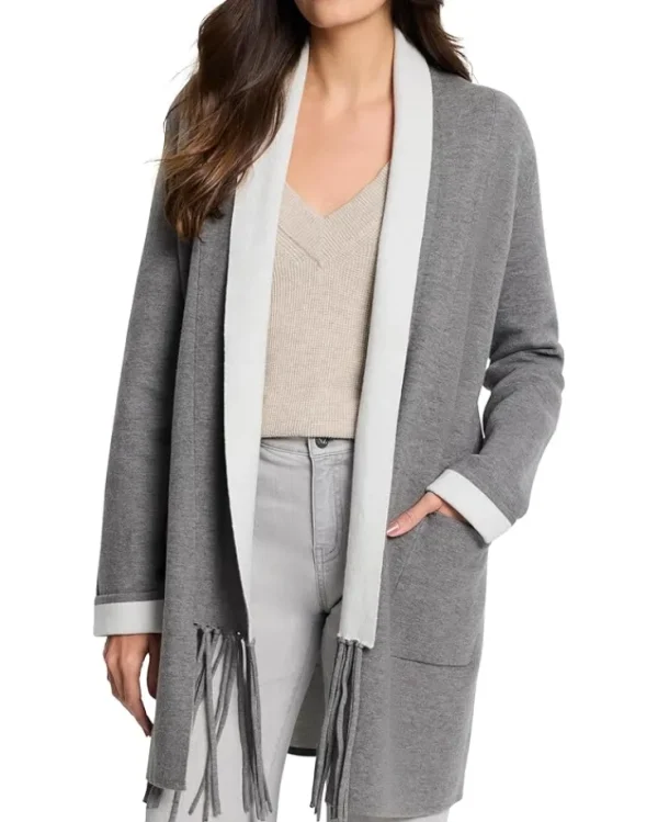 NIC+ZOE Coats & Outerwear<Cool Nights Reversible Fringe Jacket Nickel