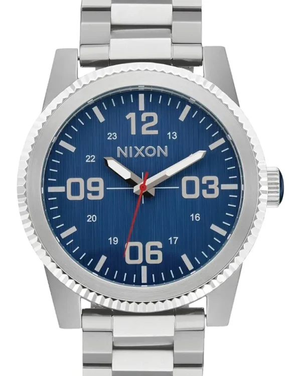 Nixon Watches<Corporal Stainless Steel Silver/Indigo