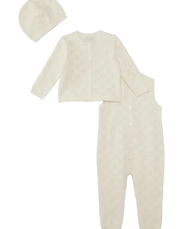 Barefoot Dreams Kids Pajamas | Pajamas<CozyChic® Checkered Pointelle Baby Set (Infant) Cream