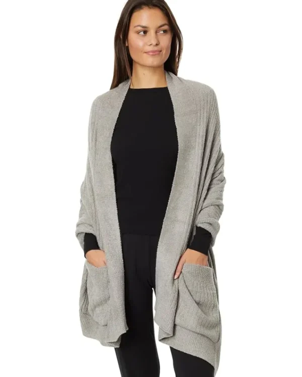 Barefoot Dreams Scarves<CozyChic® Lite Heathered Travel Shawl Dove Gray