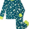 Hatley Kids Pajamas | Pajamas<Dino Fossils Stretch Cotton Pajama Set (Toddler/Little Kid/Big Kid) Blue