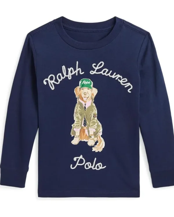 Polo Ralph Lauren Kids Shirts & Tops<Dog-Print Cotton Long Sleeve Tee (Toddle/Little Kid) Refined Navy