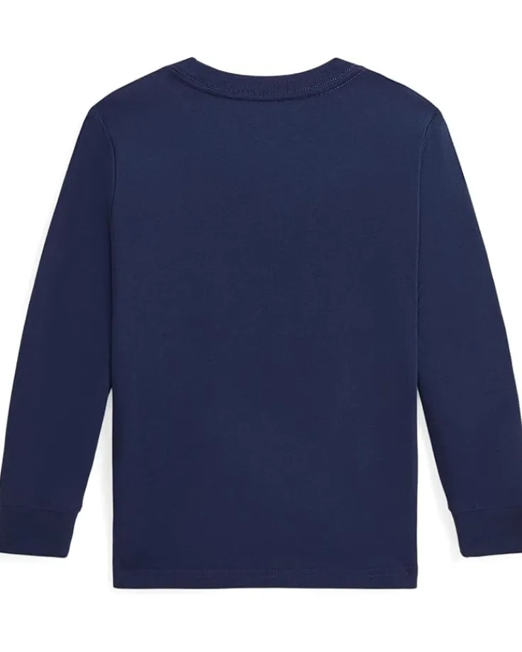 dogprint_cotton_long_slee_1.webp Polo Ralph Lauren Kids Shirts & Tops<Dog-Print Cotton Long Sleeve Tee (Toddle/Little Kid) Refined Navy