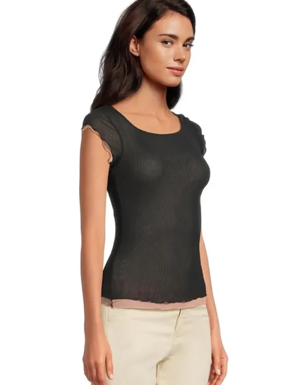 Free People Shirts & Tops<Double Take Mesh Tee Black Combo