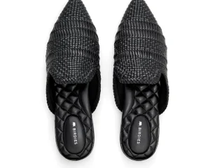 Birdies Flats | Mules<Dove Woven Mule Black