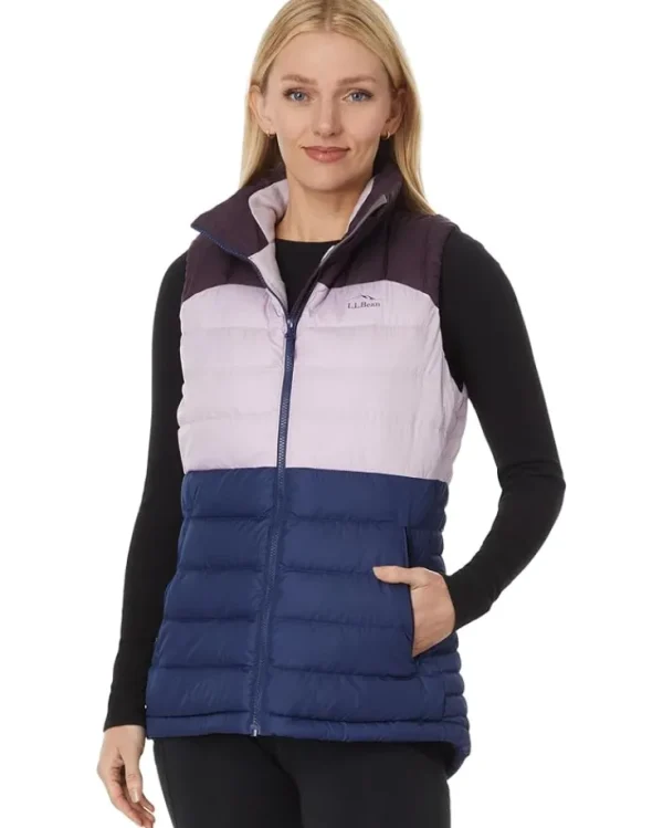 L.L.Bean Plus Size | Coats & Outerwear<Down Vest Color-Block Eggplant/Lavender Ice