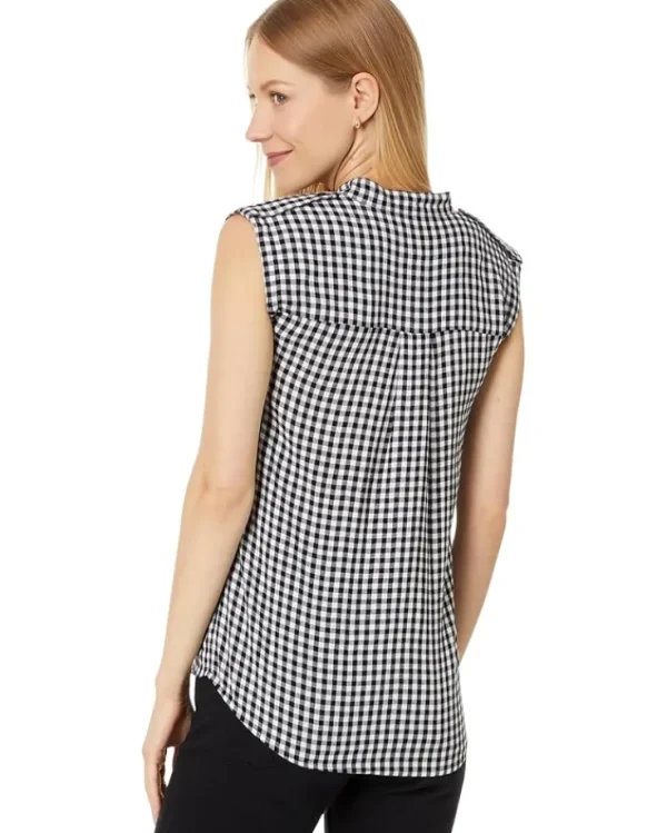 NIC+ZOE Shirts & Tops<Drapey Gingham Tank Black Multi
