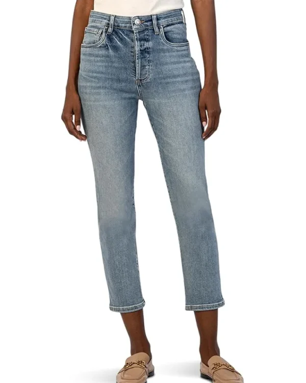 KUT from the Kloth Jeans & Denim<Elizabeth High-Rise Crop Straight Legs Regular Hem In Supported