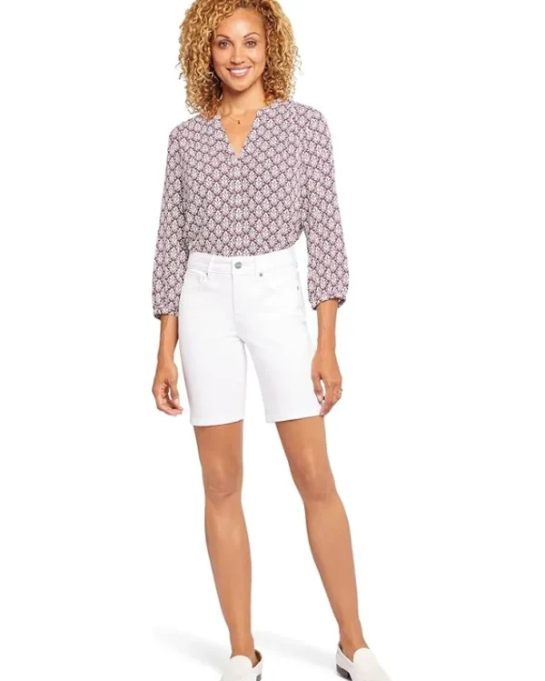 NYDJ Shorts<Ella Shorts with Sideseam Slits in Optic White