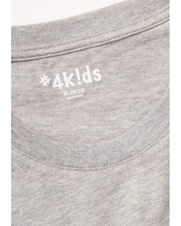 #4kids Adaptive<Essential Short Sleeve T-Shirt (Little Kids/Big Kids) Heather Grey