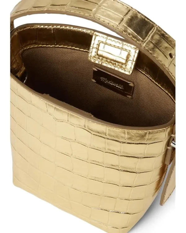 Madewell Backpacks<Essentials Micro Bucket Metallic Croc Gold Metallic