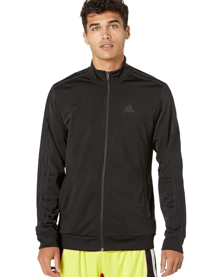 essentials_stripes_tricot_0-2.webp adidas Activewear | Big & Tall<Essentials 3-Stripes Tricot Track Jacket Black/Black