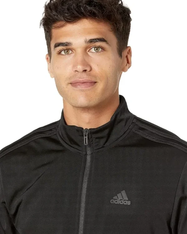 adidas Activewear | Big & Tall<Essentials 3-Stripes Tricot Track Jacket Black/Black