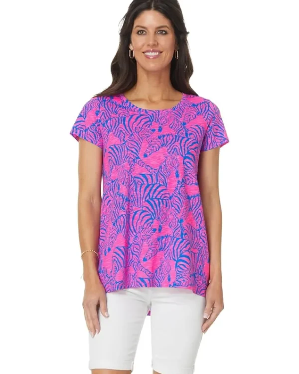 Lilly Pulitzer Shirts & Tops<Etta Scoop Neck Passion Fruit Pink Wild Nights