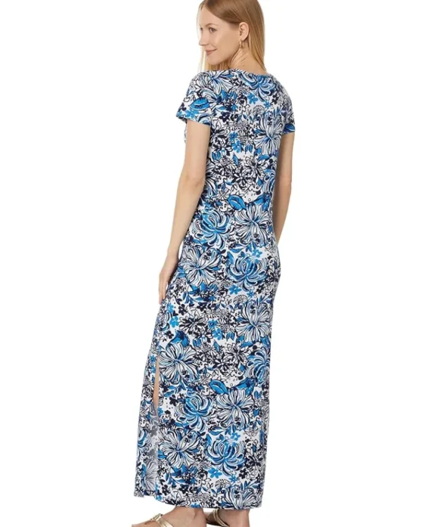 Lilly Pulitzer Dresses<Etta Short Sleeve Maxi Dress Low Tide Navy Pandarama