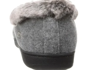 Acorn Slippers<Faux Chinchilla Collar Stone