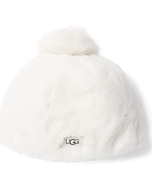 UGG Kids Hats<Faux Fur Beanie with Faux Pom (Toddler/Little Kids) Nimbus