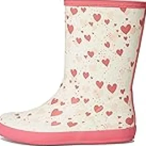 Hunter Kids Boots | Boots<First Classic Boots (Toddler/Little Kid) Beige/Medium Pink Heart Multi