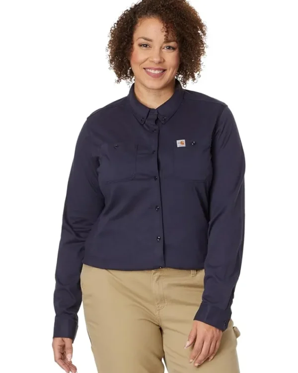 Carhartt Work & Duty Apparel<Flame-Resistant Force Cotton Hybrid Shirt Dark Navy