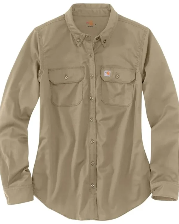 Carhartt Work & Duty Apparel<Flame-Resistant Rugged Flex Twill Shirt Khaki