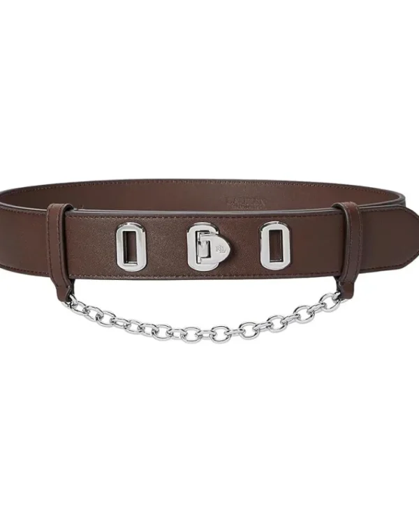 Lauren Ralph Lauren Belts<Flip-Lock Leather Wide Belt Dark Mahogany