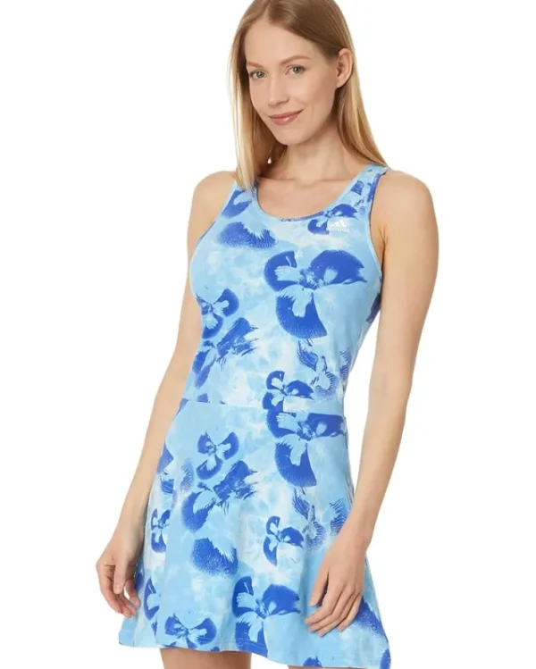 adidas Dresses<Floral Graphic Single Jersey Dress Off-White/Semi Blue Burst/Semi Lucid Blue