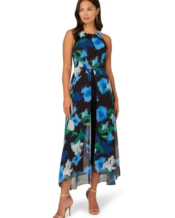 Adrianna Papell Jumpsuits & Rompers<Floral Print Jumpsuit Black Multi