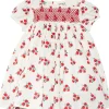 Janie and Jack Dresses<Floral Sateen Smocked Dress (Infant) Red