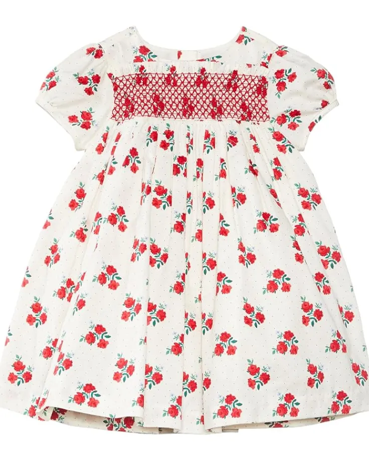 floral_sateen_smocked_dre_0.webp Janie and Jack Dresses<Floral Sateen Smocked Dress (Infant) Red