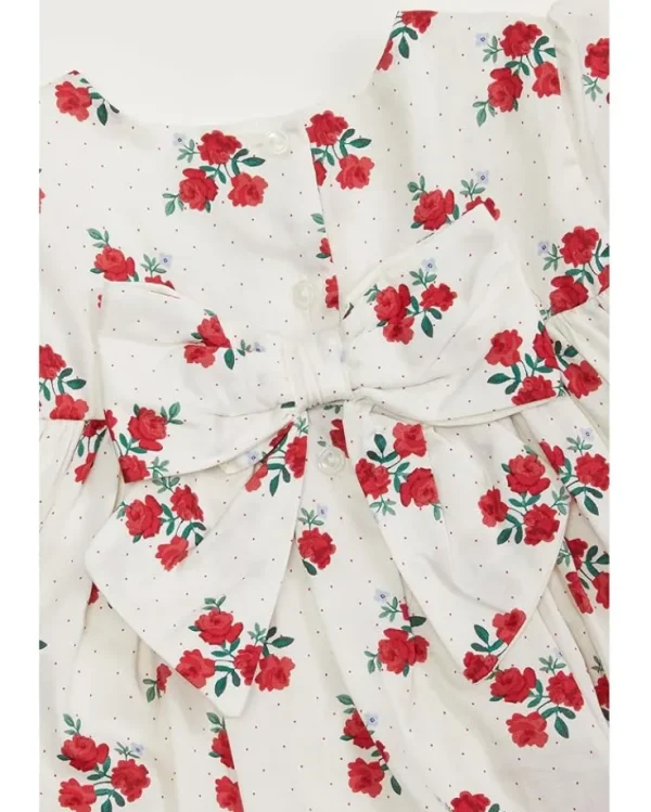 Janie and Jack Dresses<Floral Sateen Smocked Dress (Infant) Red