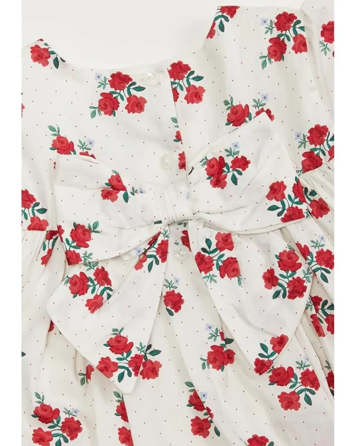 floral_sateen_smocked_dre_1.webp Janie and Jack Dresses<Floral Sateen Smocked Dress (Infant) Red