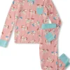 Hatley Kids Pajamas | Pajamas<Folksy Unicorn Bamboo Pajama Set (Toddler/Little Kid/Big Kid) Pink