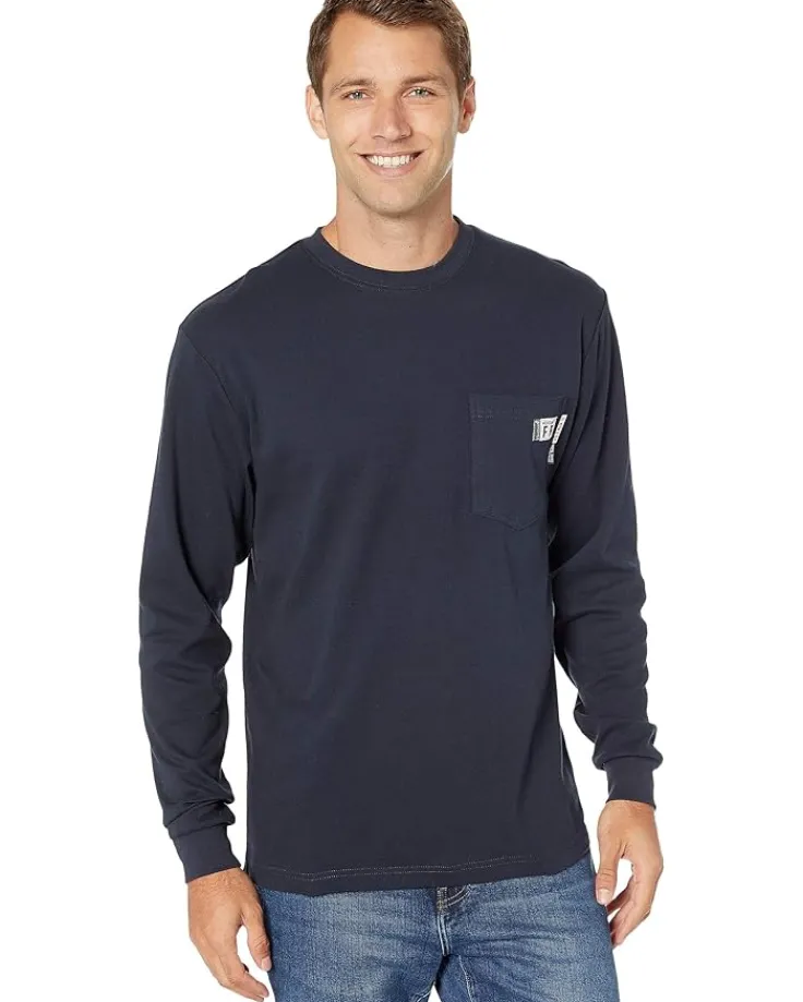 fr_flame_resistant_long_s_0.webp Wolverine Work & Duty Apparel | Shirts & Tops<FR (Flame Resistant) Long Sleeve Tee Navy