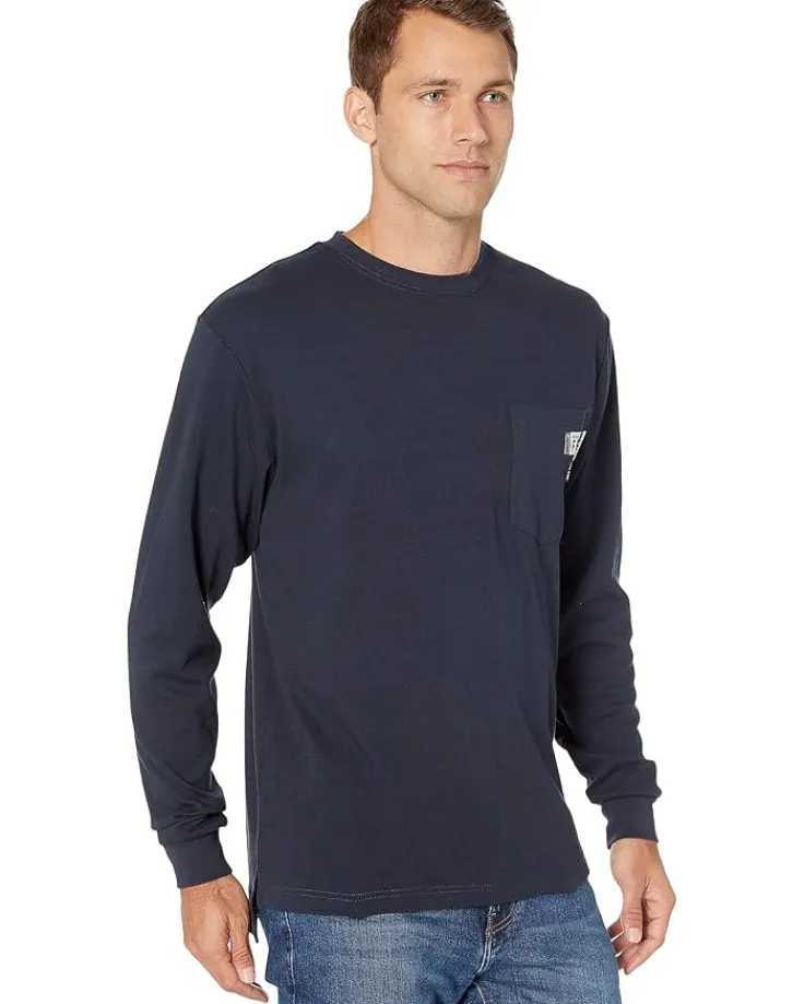 fr_flame_resistant_long_s_3.webp Wolverine Work & Duty Apparel | Shirts & Tops<FR (Flame Resistant) Long Sleeve Tee Navy