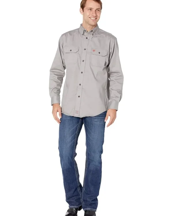 Ariat Work & Duty Apparel | Shirts & Tops<FR Solid Long Sleeve Work Shirt Silver Fox