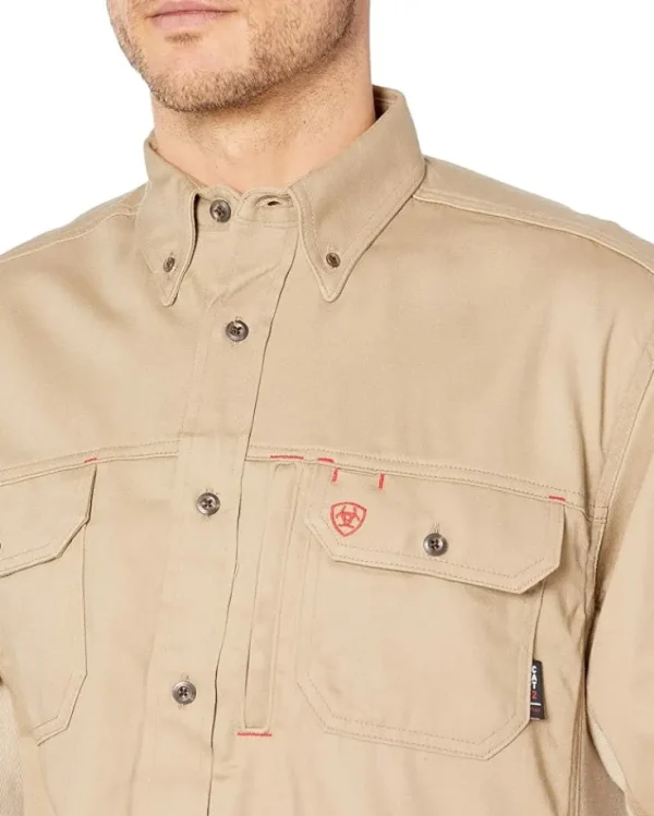 Ariat Work & Duty Apparel | Shirts & Tops<FR Solid Vent Long Sleeve Work Shirt Khaki