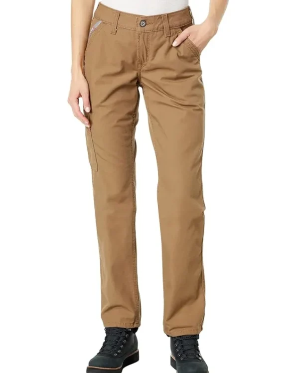 Ariat Work & Duty Apparel | Pants<FR Stretch Duralight Canvas Stackable Straight Leg Pants Field Khaki