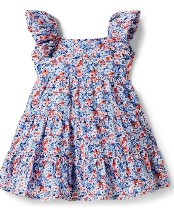Janie and Jack Dresses<Girls Ditsy Floral Dress (Toddler/Little Kid/Big Kid) Multicolor