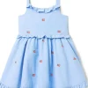 Janie and Jack Dresses<Girls Embroidered Flag Dress (Toddler/Little Kid/Big Kid) Blue