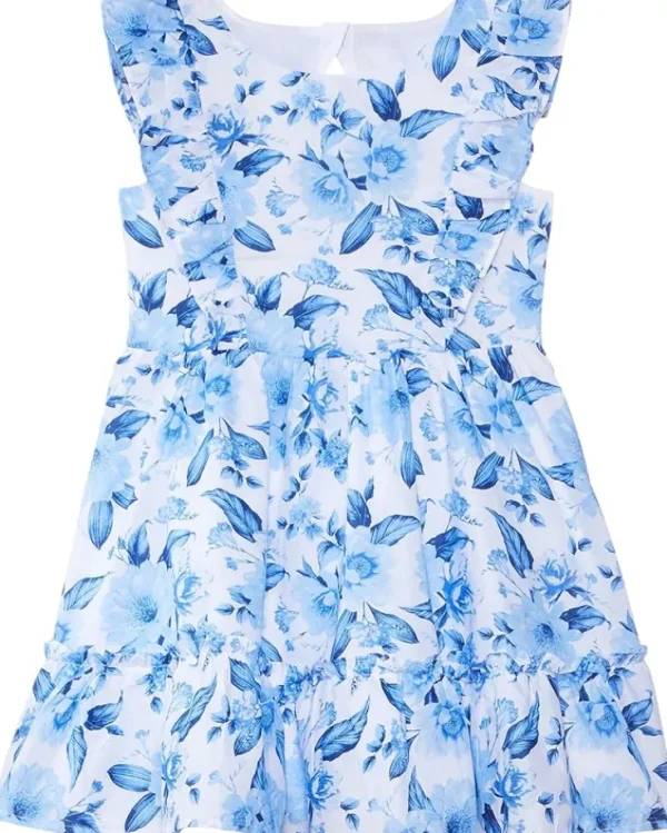 Janie and Jack Dresses<Girls Floral Eyelet Dress (Toddler/Little Kid/Big Little) Blue 1