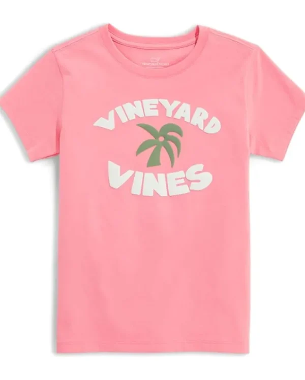 Vineyard Vines Kids Shirts & Tops<Girls Vv Palm Tree Short Sleeves Tee (Little Kid) Cayman