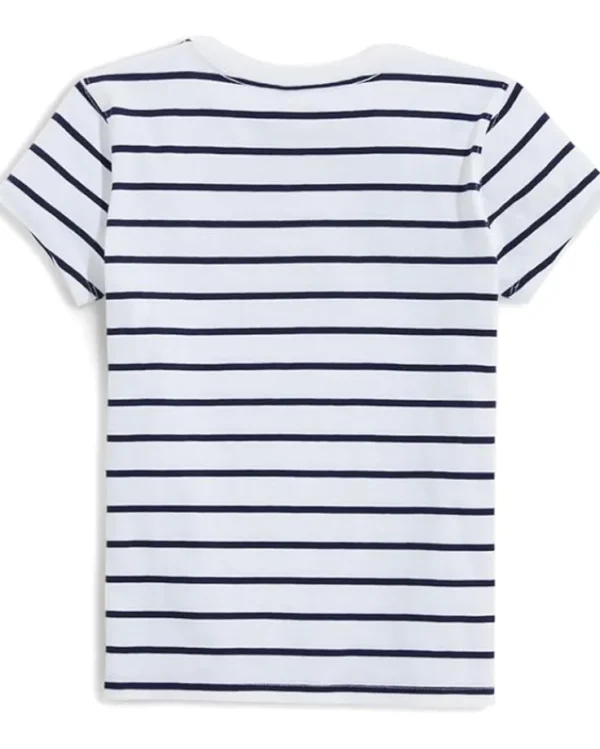 Vineyard Vines Kids Shirts & Tops<Girls' Striped Whale Short Sleeves (Little Kid) White Cap/Nautical Navy