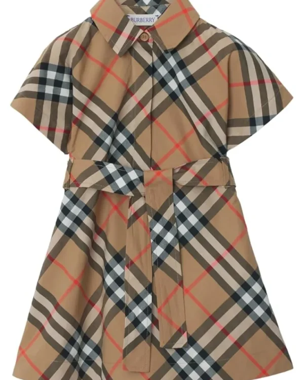 Burberry Kids Dresses<Giulietta Check Dress (Infant/Toddler) Sand IP Check