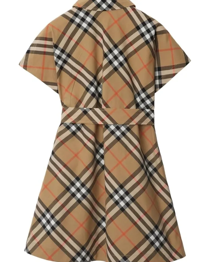 giulietta_check_dress_lit_1.webp Burberry Kids Dresses<Giulietta Check Dress (Little Kid/Big Kid) Sand IP Check