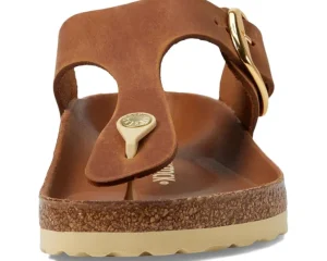 Birkenstock Adaptive<Gizeh Big Buckle - Oiled Leather Cognac Leather
