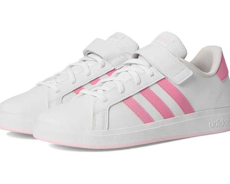 grand_court__elastic_litt_0.webp adidas Kids Adaptive<Grand Court 2.0 Elastic (Little Kid/Big Kid) White/Bliss Pink/Clear Pink