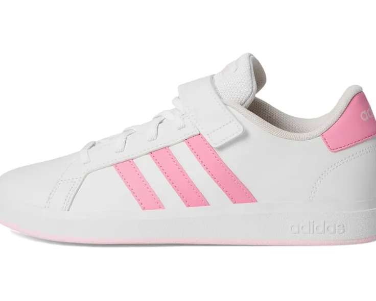 grand_court__elastic_litt_3.webp adidas Kids Adaptive<Grand Court 2.0 Elastic (Little Kid/Big Kid) White/Bliss Pink/Clear Pink