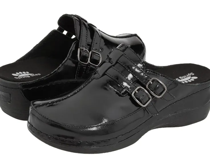 happy_0-1.webp Spring Step Mules<Happy Black Patent