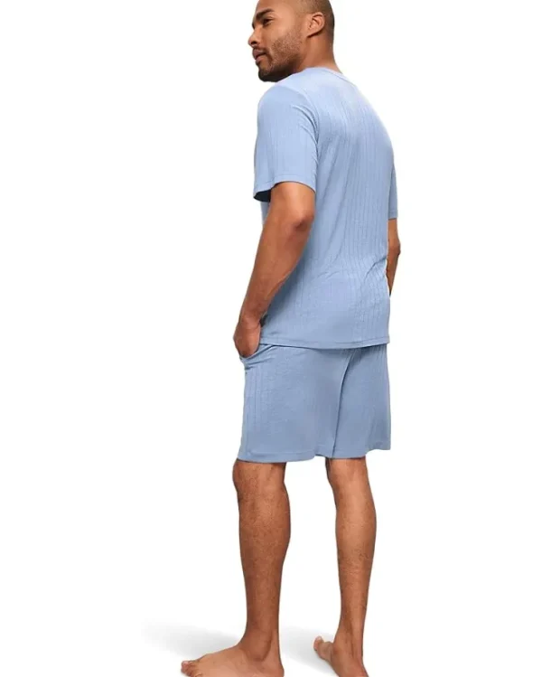 Eberjey Sleepwear<Henry Rib Short Pj Set Wedgewood
