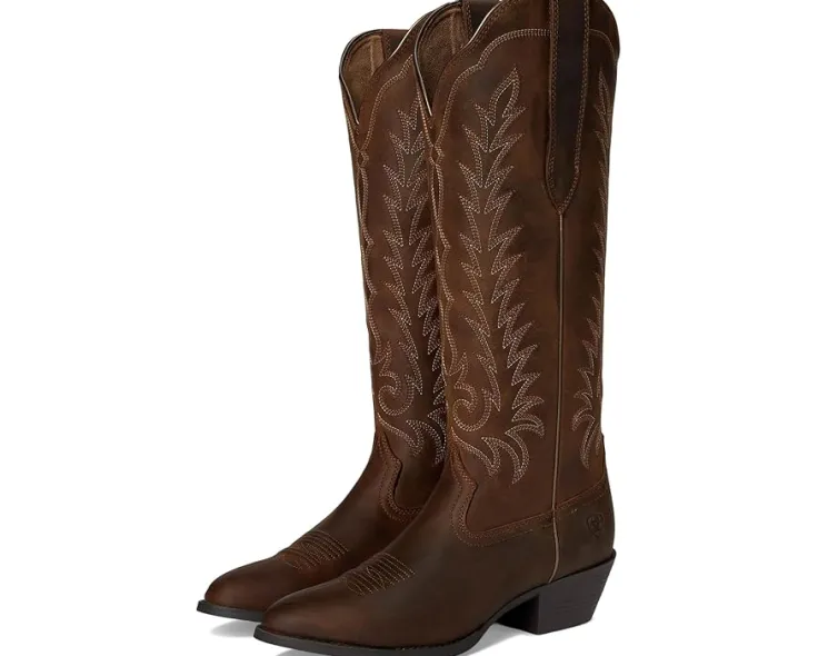 heritage_r_toe_tall_stret_0.webp Ariat Cowboy Boots<Heritage R Toe Tall Stretchfit Western Boots Black Deertan